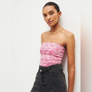 REFORMATION Giorgia Blossom Floral Strapless Top Size 4